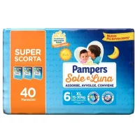 Pampers Sole e Luna XL Misura 6 15-30kg Pacco Triplo 40 pannolini