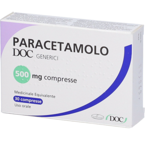 Paracetamolo 500mg Doc Generici Medicinale equivalente 30 compresse Paracetamolo 500mg Doc Generici Medicinale equivalente 30 compresse