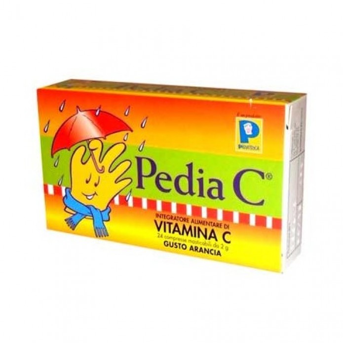 Pedia C Arancia 24 compresse masticabili Integratore di vitamina C per bambini