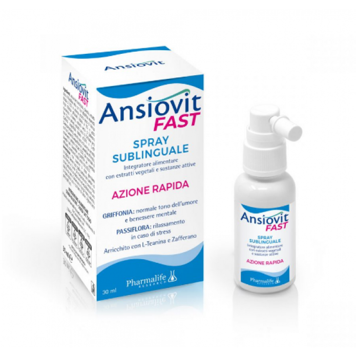 Pharmalife Research Ansiovit Fast Spray Sublinguale 30 ml - Integratore alimentare ad azione rilassante