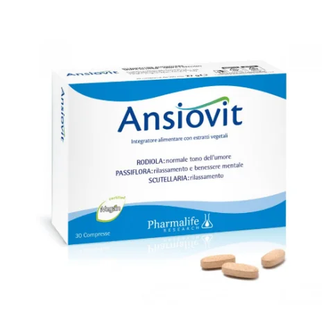Pharmalife Research Ansiovit 30 Compresse - Integratore alimentare per il rilassamento e il benessere mentale