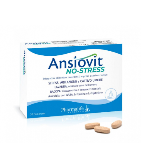 Pharmalife Research Ansiovit No-Stress 30 Compresse - Integratore alimentare per stress cattivo umore e agitazione