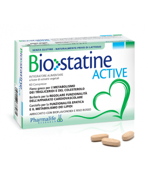 Pharmalife Research Biostatine Active 60 Compresse - Integratore alimentare depura l'organismo e riduce il colesterolo 