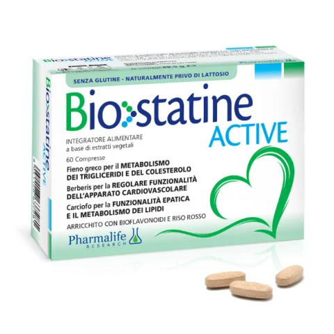 Pharmalife Research Biostatine Active 60 Compresse - Integratore alimentare depura l'organismo e riduce il colesterolo