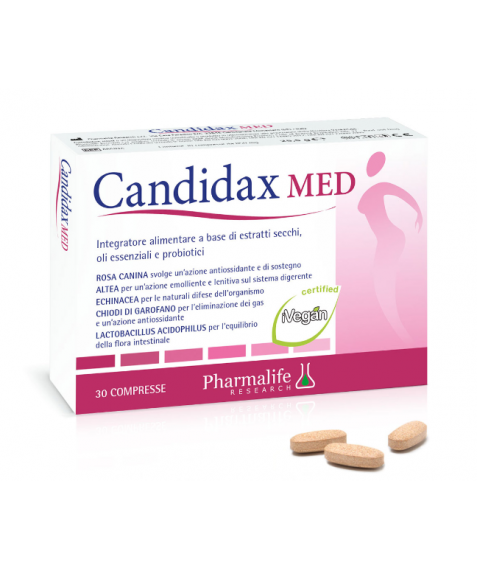 Candidax Med 30 Compresse - Integratore alimentare a base di estratti secchi oli essenziali e probiotici