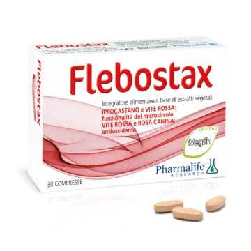 Pharmalife Research Flebostax 30 Compresse - Integratore alimentare per gambe gonfie e pesanti