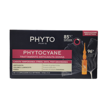 Phytocyane Fiale Trattamento Anticaduta Capelli Donna 12 Fiale da 5 ml - Caduta temporanea post-gravidanza stress diete