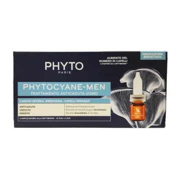 Phytocyane Trattamento Anticaduta Uomo Caduta Severa Ereditariet&agrave; Capelli Diradati 12 Fiale da 3,5 ml