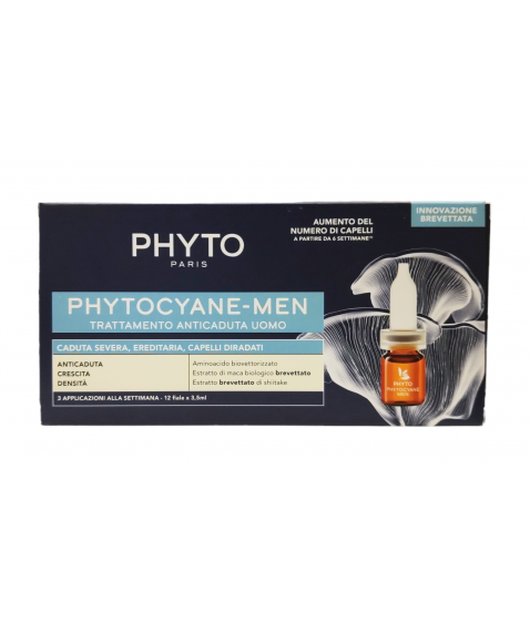 Phytocyane Trattamento Anticaduta Uomo Caduta Severa Ereditarietà Capelli Diradati 12 Fiale da 3,5 ml 