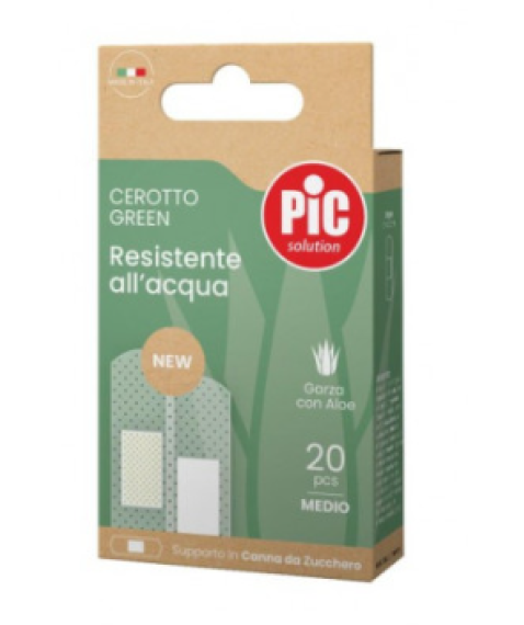 Cerotti Pic Grandezza Media Green Resistenti all'Acqua 20 pezzi