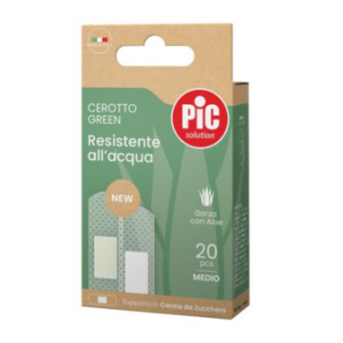 Cerotti Pic Grandezza Media Green Resistenti all'Acqua 20 pezzi