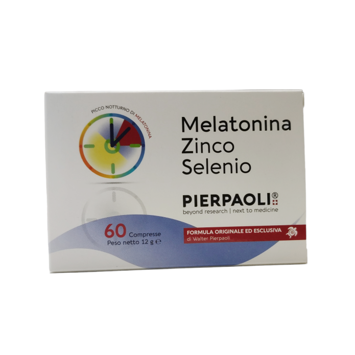 Melatonina Zinco Selenio Pierpaoli 60 Compresse - Integratore alimentare per sonno difese immunitarie e protezione dallo stress ossidativo