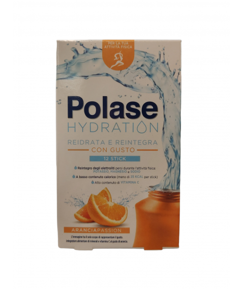 Polase Hydration Gusto Arancia12 Bustine Stick - Integratore energizzante con vitamine e minerali   