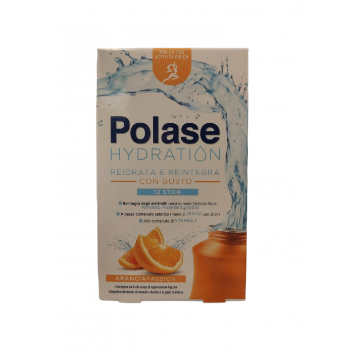 Polase Hydration Gusto Arancia12 Bustine Stick - Integratore energizzante con vitamine e minerali   