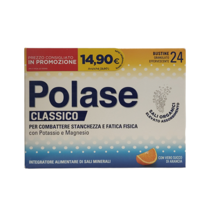 Polase Classico Arancia 24 Bustine - Integratore di sali minerali con potassio e magnesio