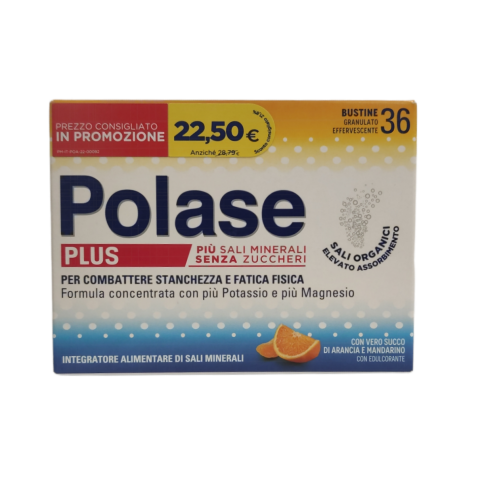 Polase Plus 36 Bustine Gusto Arancia e Mandarino - Contro la fatica e la stanchezza fisica