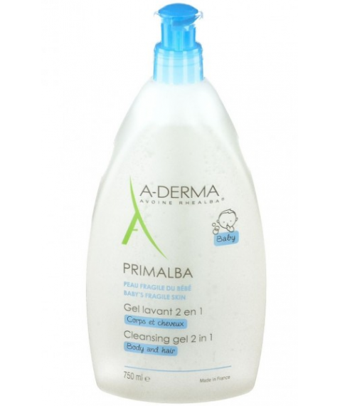 A-Derma Primalba Gel Detergente 2 in 1 Corpo e Capelli per la Pelle Fragile del Bebè 750 ml