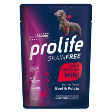 PROLIFE CANE GRAIN FREE SENSITIVE MINI ADULT MANZO PATATE 100gr bustina