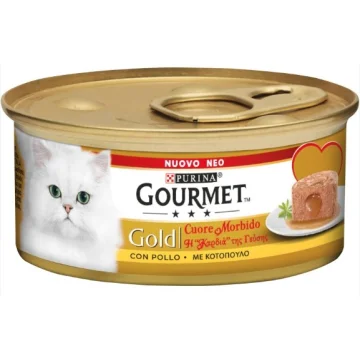 NESTLE' PURINA GOURMET GATTO GOLD CUORE MORBIDO POLLO Lattina 85gr