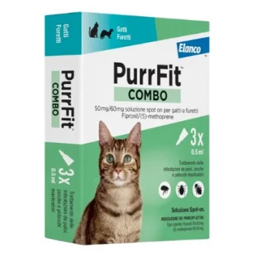 Purrfit Combo Antiparassitario Spot-On per gatti e furetti 3 pipette