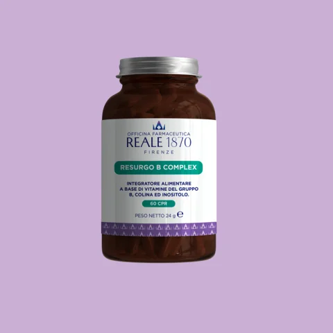 Reale 1870 Resurgo B Complex 60 Compresse - Integratore alimentare a base di Vitamine del Gruppo B Colina e Inositolo Reale 1870 Resurgo B Complex 60 Compresse - Integratore alimentare a base di Vitamine del Gruppo B Colina e Inositolo