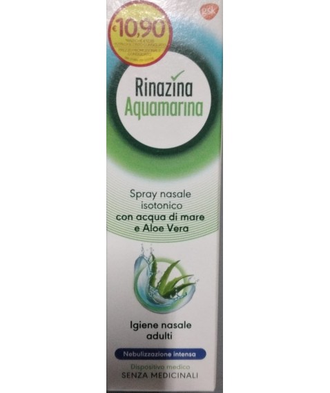 Rinazina Aquamarina Spray Nasale Isotonico con Aloe Vera per adulti