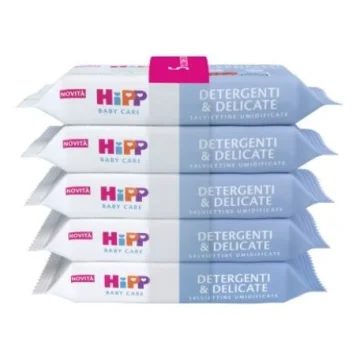 Hipp Salviettine Umidificate Detergenti e Delicate 5 pacchi x 48 pz