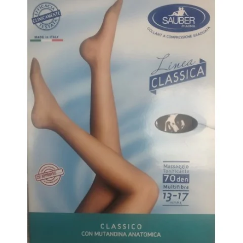 Sauber Collant 70den 13-17 mmHg Taglia III &ndash; Collant a compressione graduata microrete