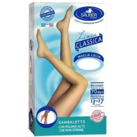 Sauber Linea Classica Gambaletto 70 Denari Maglia Liscia Camel Taglia 3