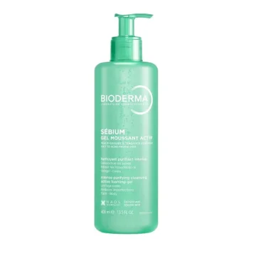 Bioderma Sebium Gel Moussant Actif Detergente per Pelle Grassa a Tendenza Acneica 400ml
