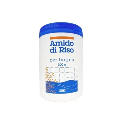 Sella Amido Di Riso Per Bagno Emolliente Idratante Barattolo 300g Sella Amido Di Riso Per Bagno Emolliente Idratante Barattolo 300g