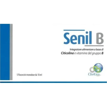 SENIL B Integratore a base di Citicolina e Vitamine B - 5 flaconcini monodose da 10ml SENIL B Integratore a base di Citicolina e Vitamine B - 5 flaconcini monodose da 10ml