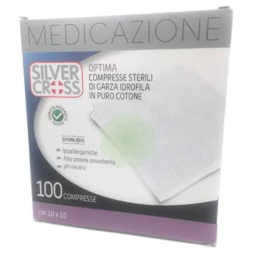GARZA SILVER CROSS OPTIMA 100 compresse 10X10CM cotone