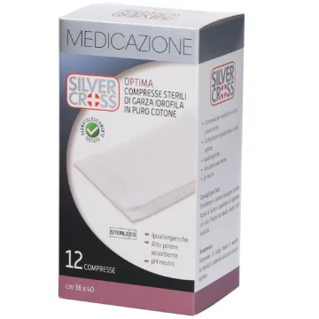 GARZA SILVERCROSS in COTONE 36X40CM 12 compresse