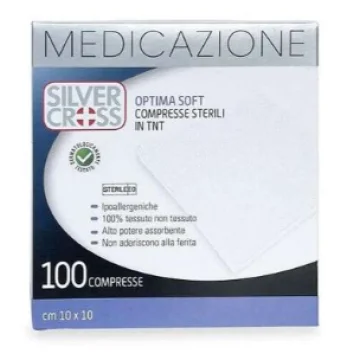 GARZA SILVERCROSS TNT 10X10CM 100pezzi Garze in tessuto non tessuto