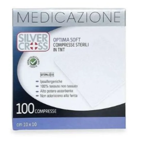 GARZA SILVERCROSS TNT 10X10CM 100pezzi Garze in tessuto non tessuto