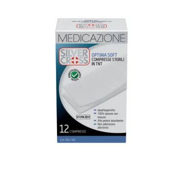 GARZA SILVERCROSS 12 compresse sterili in TNT 18X40CM