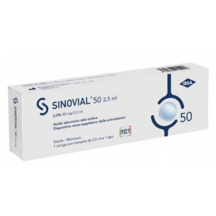 Sinovial 50 Siringa Preriempita 2% 2,5 ml - Dispositivo visco-suppletivo delle articolazioni