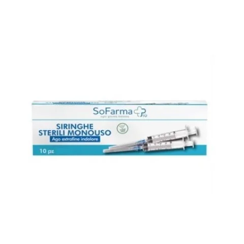 Siringhe sterili monouso 10ml 10 pezzi sofarma+