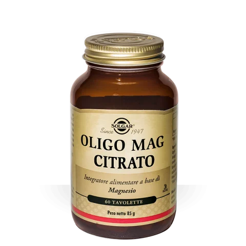 Solgar Oligo Mag Citrato 60 Tavolette - Magnesio Citrato Solgar Per Contrastare La Stanchezza