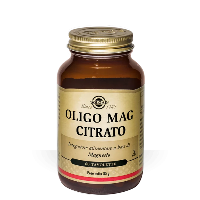 Solgar Oligo Mag Citrato 60 Tavolette - Magnesio Citrato Solgar Per Contrastare La Stanchezza
