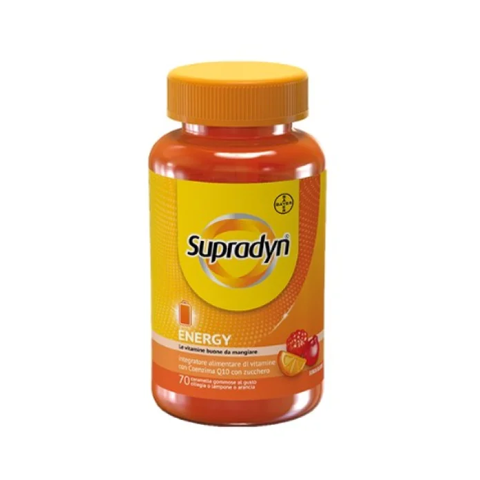 Supradyn Energy 70 Caramelle Gommose - Integratore alimentare di vitamine con Coenzima Q10 con zucchero