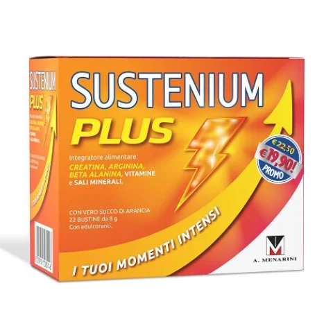 Sustenium Plus Gusto Arancia 22 Bustine - Integratore per combattere stanchezza e fatica Sustenium Plus Gusto Arancia 22 Bustine - Integratore per combattere stanchezza e fatica