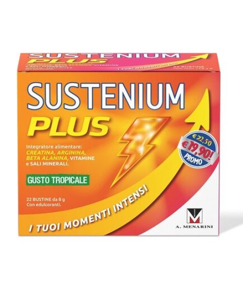 Sustenium Plus Gusto Tropicale 22 Bustine - Integratore contro la fatica e la stanchezza 