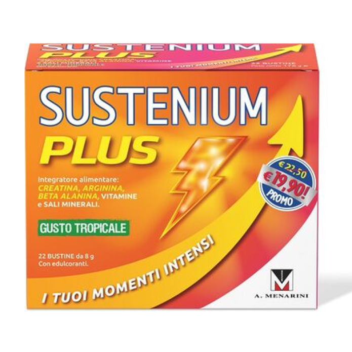 Sustenium Plus Gusto Tropicale 22 Bustine - Integratore contro la fatica e la stanchezza 