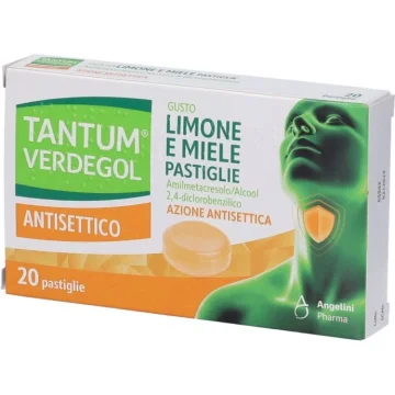 Tantum Verdegol Antisettico gusto Limone e Miele 20 pastiglie contro il mal di gola