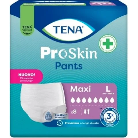 TENA PROSKIN PANTS Maxi 8 Pannoloni 100-1135 cm Taglia L