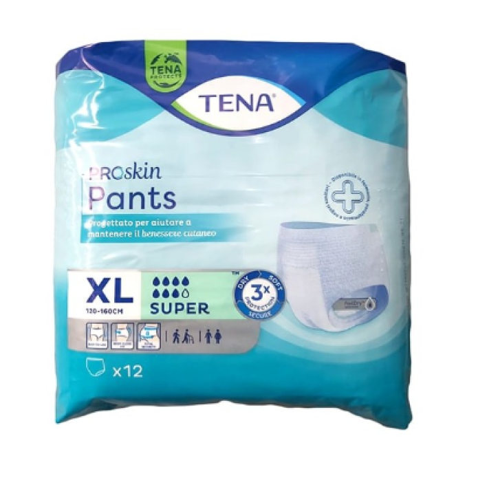 TENA PROSKIN PANTS Super Pannoloni Taglia XL 12 pezzi