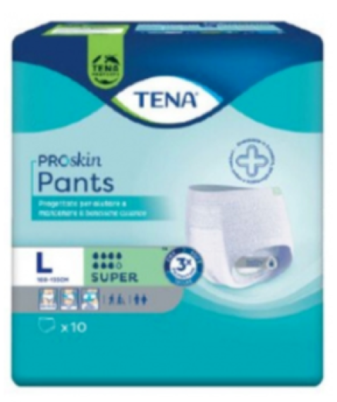 TENA PANTS SUPER TAGLIA L 10 MUTANDINE ASSORBENTI