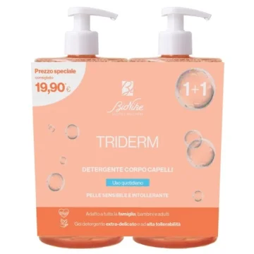 Triderm Detergente Corpo e Capelli Uso Quotidiano Pelle Sensibile e Intollerante Bipacco 2x750ml